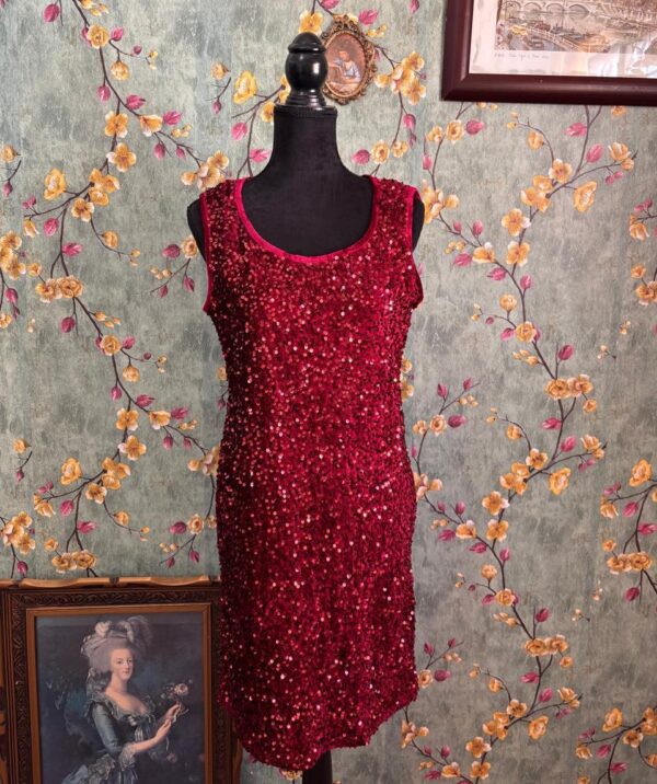 Vestido lentejuela escarlata